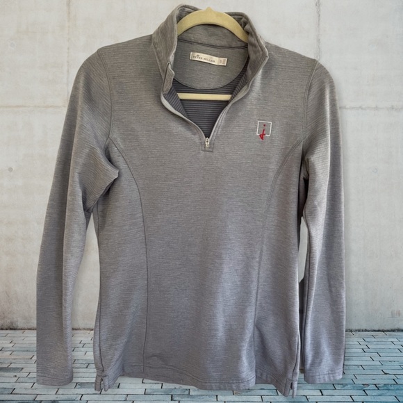Peter Millar Women’s Grey Quarter Zipper Golf Pullover Top - Picture 2 of 9